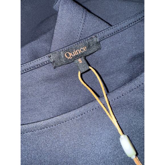 Quince NWT Ultra Stretch Ponte Cap Sleeve Dress Navy Blue Sheath Sml Classic - Picture 8 of 14